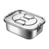 Fiambrera rectangular de acero inoxidable 304 de grado alimenticio con tapa, ideal para estudiantes, oficinistas y trabajadores de oficina, ideal para cocinar arroz al vapor.
