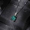 Collar de diamantes azules y verdes populares de TikTok en vivo Maldivas un ciervo tiene tu colgante en forma de corazón de cabeza de toro