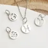 Plata de ley s925 Colgante de las Doce Constelaciones Pulsera de Cuerda Trenzada con Cuentas Hecha a Mano DIY Collar Colgante de Placa Redonda Accesorios de Joyería