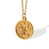Collar Romántico de Luna Estrella de Circonio Estilo Frío Geometría Europea y Americana Combinación con Todo Acero Titanio Chapado en Oro Redondo Colgante de Marca Cadena de Cuello