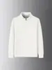Sudadera de hombre con media cremallera y cuello alto, nueva de primavera 2024 estilo coreano, cálida, casual, color liso, top pullover moderno