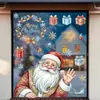 Decorações de Feriado do Papai Noel, Trenó, Adesivos Eletrostáticos para Portas de Vidro, Alce, Presentes, Guirlanda de Ano Novo