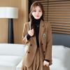 Abrigo de Traje Pequeño Nuevo de Primavera y Otoño Ropa Profesional para Mujer Estilo Universitario Moderno Elegante Traje de Falda Plisada Ropa de Trabajo para Cuello Blanco