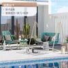 Silla Mecedora de Patio de Villa, Hamaca de Jardín para Exteriores, Balcón al Aire Libre, Mecedora Doble para el Hogar, Columpio de Exterior de Alta Gama