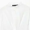 Comercio Exterior Transfronterizo 2026 Nuevo Otoño Holgado Manga Larga Cuello Mao Popelina Camisa Top 7814200