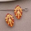 Cuentas de Cristal con Forma de Hoja Vintage Pintadas en Oro Pulseras de Cuentas Hechas a Mano DIY Accesorios para Horquilla Hanfu