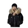 Abrigo Retro Estilo Americano de Águila de Montaña con Cuello Grande de Piel, Diseño Engrosado de Invierno, Chaqueta de Algodón con Capucha para Mujer