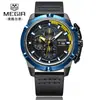 Nuevo Reloj de Hombre Meiger Multifuncional Cronógrafo Calendario Luminoso Tres Ojos Verdadera Cuarzo Provincia de Guangdong