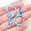 Hebilla de Aleación de Zinc Pintada en Forma de D Colorida de 41x18 mm con Llavero de Figura de Ocho Accesorios para Colgante de Muñeca DIY