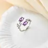 Anillos de Hoja y Pétalo de Estilo Europeo y Americano Más Vendidos Transfronterizos, Joyería de Lujo Ligero de Hoja y Tulipán a la Moda al por Mayor