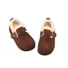 Sapatos Birkenstock Femininos Sola Macia Sapatos de Algodão Infantis Novo Estilo Outono/Inverno 2025 Sapatos de Pelo Espessados com Veludo Sola Macia Sapatos de Algodão Quentes