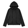 Cardigã Moletom com Capuz Escovado para Mulheres, Estilo Coreano Primavera/Outono, Peça de Roupa Externa Solta com Zíper, Top Casual Versátil Macio e que Valoriza a Figura