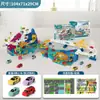 Pista de Montanha Dinossauro para Carros de Pista Infantil Aventura Combinação Edifício de Estacionamento Quebra-Cabeça Brinquedo de Carro para Menino