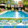 Novas Decorações de Festa na Piscina de Verão da Amazon, Montagem de Cenário para Festa ao Ar Livre de Verão, Bandeiras, Faixas, Utensílios de Mesa