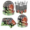 Super Bowl Fiesta Temática de Fútbol Mesa de Cena Familiar Vajilla Vasos de Papel Servilletas de Papel Juego de Platos Desechables de Papel Biodegradable