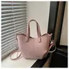 Estilo Coreano Gran Capacidad 2026 Simple Casual Retro Color Sólido Gran Capacidad para Viajar al Trabajo Bolso Cubo de Hombro Único Cruzado