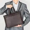 Bolso Clásico para Hombre Capa Superior Piel de Vaca Maletín Almacenamiento de Gran Capacidad Negocios Casual Cuero Bolso de Mano para Hombre