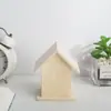 Nido para Pájaros de Madera Empalmada para Exteriores Casa para Pájaros Simple Estilo Japonés con Forma de Corazón Alimentador de Pájaros de Madera DIY Nido para Pájaros
