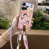 Adecuado para Funda de Teléfono Móvil Oppo Refrigeración Colgante del Cuello Nuevo Bolso de Hombro Pareja Creativa Versión Q A Prueba de Polvo Correa de Cuello Tendencia Diagonal