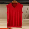 Cross2026 Otoño Invierno Nuevo Chaleco de Punto con Cuello en V para Hombre Cárdigan Holgado sin Mangas Ropa Interior Chaleco para Hombre