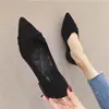 Sapatilhas Elegantes Femininas para a Primavera de 2026, Novos Sapatos Femininos Pretos Versáteis e Confortáveis, Sapatos de Trabalho Modernos com Bico Fino e Solado Macio