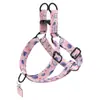 Arnés para Perro con Estampado de Transferencia de Calor en Forma de Y Patrón de Caramelo de Fruta de Dibujos Animados Correa para el Pecho de Mascota Ajustable Antiexplosión Amortiguadora