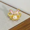 Caja Misteriosa en Vivo Oro Vintage Retro Anillo Abierto Completamente de Diamantes Circonita Esmalte Gota de Aceite Anillo Personalizado