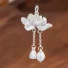 Collar de plata de ley Shihuan Dos Loto Loto Loto Loto estilo nacional femenino para novia cuerda trenzada colgante NAFU en vivo caliente