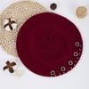 Fornecimento de gorro de lã francês com miçangas quentes de inverno transfronteiriço para mulheres, chapéu de boina de lã, chapéu de lã tridimensional de cogumelo e abóbora