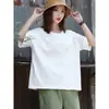 Camiseta negra de manga corta para mujer, verano, algodón puro, corte holgado, talla grande, camiseta básica, longitud media, manga corta, nuevo modelo 2026 top