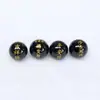 Estampado en caliente grabado láser mantra ágata natural negro rojo vidrio cuentas sueltas DIY Accesorios para abalorios hechos a mano cinabrio