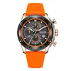 Reloj para hombre MEGIR de marca, al por mayor, nuevo, multifunción, cronógrafo, tres ojos, correa de silicona, impermeable, luminoso, con calendario