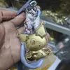 Oro 999 Oro Puro Gato Oro Hola Teléfono Colgante Llavero Regalo para Novia Colgante de Bolsa Kitty