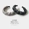 Diadema tejida con peine de malla de lunares y cristales ligera para mujer, diadema ancha de corona alta elegante para cubrir la línea del cabello y sujetar el cabello en su lugar