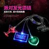 Collar Luminoso LED Corazón Redondo Estrella de Cinco Puntas Dibujos Animados Magnético Forma Especial Acrílico con Purpurina Collar Regalo Venta al por Mayor