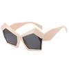 Gafas de Sol Poligonales Ojo de Gato de Montura Grande para Mujer Ins Personalidad Exagerada Calle Fotográfica Moda Europea y Americana Gafas Sensación de Alta Gama