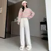 Pantalones rectos Oumianrong Yamamoto para mujer, nuevos pantalones casuales con cordón de otoño 2026, agradables al tacto, holgados, versátiles pantalones de pierna ancha para mujer