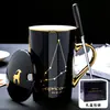 Taza de Cerámica Rayada Constelación Gran Capacidad Taza de Agua para Pareja Taza de Café para Oficina en Casa Beber Agua Compras Corporativas