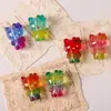 Contas de Acrílico com Glitter Luminoso Gradiente Gatinho KT com Furo Passante 3D DIY Pendurador de Caneta Artesanal Ornamentos para Corrente de Celular Acessórios