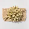 Diadema de Nylon Jacquard Nueva Europea y Americana para Bebé Pañuelo para la Cabeza de Niños Elástico con Flor Linda Accesorios Finos y Cómodos para el Cabello de Bebé