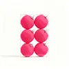 Bolas de Navidad de Color Macarrón Flocadas Transfronterizas 6cm 6 Piezas Set Navideño Decoración Adornos de Árbol de Navidad de Color Sólido