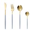Vajilla de Acero Inoxidable Transfronteriza Cuchillo para Bistec y Tenedor Cuchara y Tenedor para Postre Cuchara para Hielo de Mango Largo Vajilla Occidental Portuguesa Juego de Cuchillo, Tenedor y Cuchara