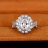 Venta Caliente Anillo Redondo de Zirconia con Diamantes Completos Chapado en Cobre para Mujer Anillo de Dedo de Lujo Europeo y Americano f1770