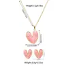 Conjunto de Collar y Pendientes con Forma de Corazón de Acero de Titanio Estilo Ins Transfronterizo Europeo y Americano, No se Desvanece, Set de Dos Piezas de Acero Inoxidable de Alta Gama