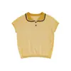 Camisa Polo de Manga Curta de Verão para Meninos Wuli Bu Yi, Estilo Old Money Solto, Mistura de Seda Amora Macia, Suave e que Absorve a Umidade, Tendência