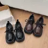Mocasines de Cuero con Cordones para Mujer que Aumentan la Altura 2026 Primavera/Otoño Nuevo Estilo Universitario Versátiles de Plataforma con Suela Gruesa y Punta Gruesa