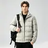 Chaqueta de plumón ligera para hombre de otoño e invierno, con cuello alto, cortavientos, cálida, de corte holgado, para el día a día y uso casual