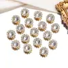 8-12mm Flor de Girassol Redonda Base Dupla Camada Flores Strass Artesanal DIY Costura à Mão Strass Flor de Ameixa Strass de Água Acessórios para Roupa