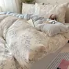 Conjunto de Quatro Peças de Gaze Dupla Estilo Menina, Capa de Edredom Cartoon Classe A, Roupa de Cama Nantong, Conjunto de Três Peças para Lençol de Dormitório Estudantil 4