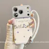 Funda Adecuada para Teléfono Apple 17 con Correa, Diseño de Nicho para iPhone 16 Pro, 15 Diseño de Huella de Gato Antideslizante